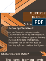 Multiple Intelli-Gences: & Learning Styles
