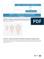 Matemàtiques - 4T Eso - Avaluació Curricular: Opció A