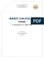 Basic Calculus: Finals