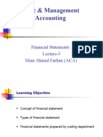 Financial Statements Lecture-3: Cost & Management Accounting