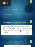 Lecture 9: BCSE302L - DBMS: Relational Algebra