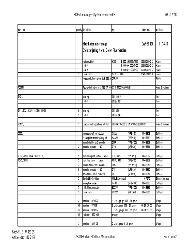 Electrical Components Inventory List | PDF