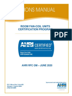 Room Fan-Coil Units Certification Program: Ahri RFC Om - JUNE 2020