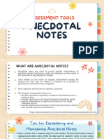 ANECDOTAL NOTES - Types of Assessment