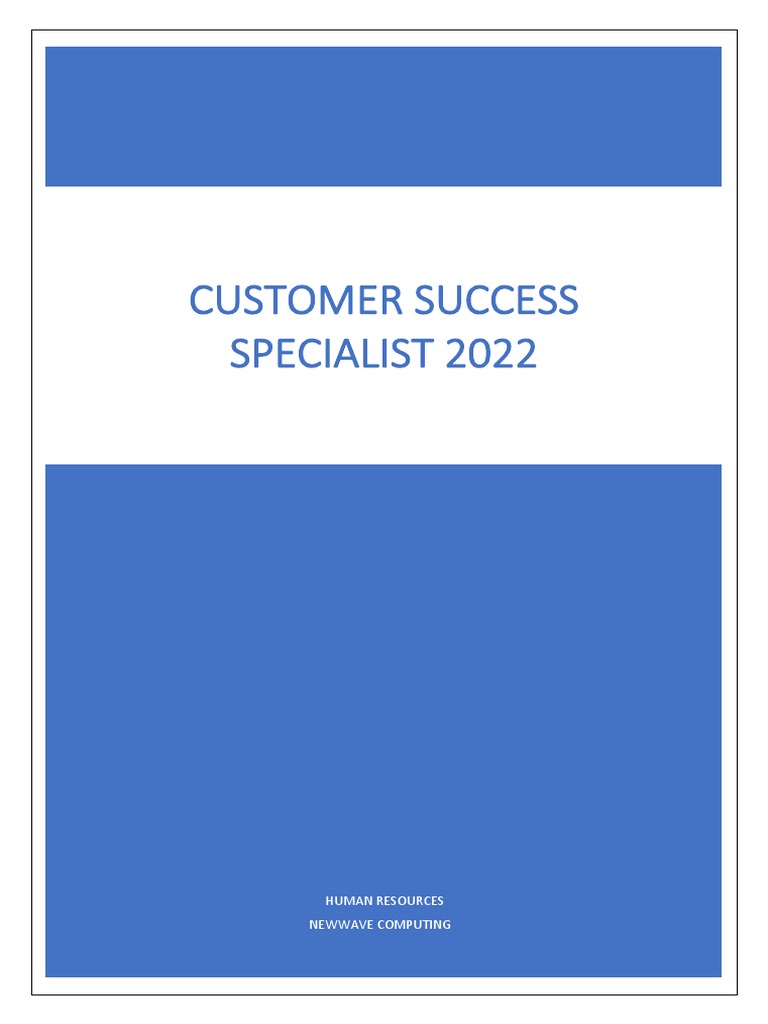 Customer Success Specialist Role 2022 | PDF | Sales | Customer ...