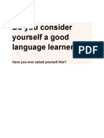 Do You Consider Yourself A Good Language Learner