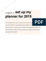 How I Set Up My Planner For 2019