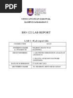 Bio 122 Lab Report