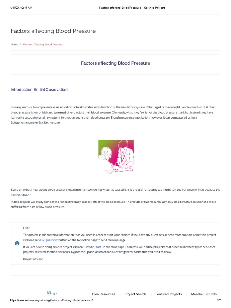 Factors Influencing Blood Pressure | PDF | Experiment | Blood Pressure