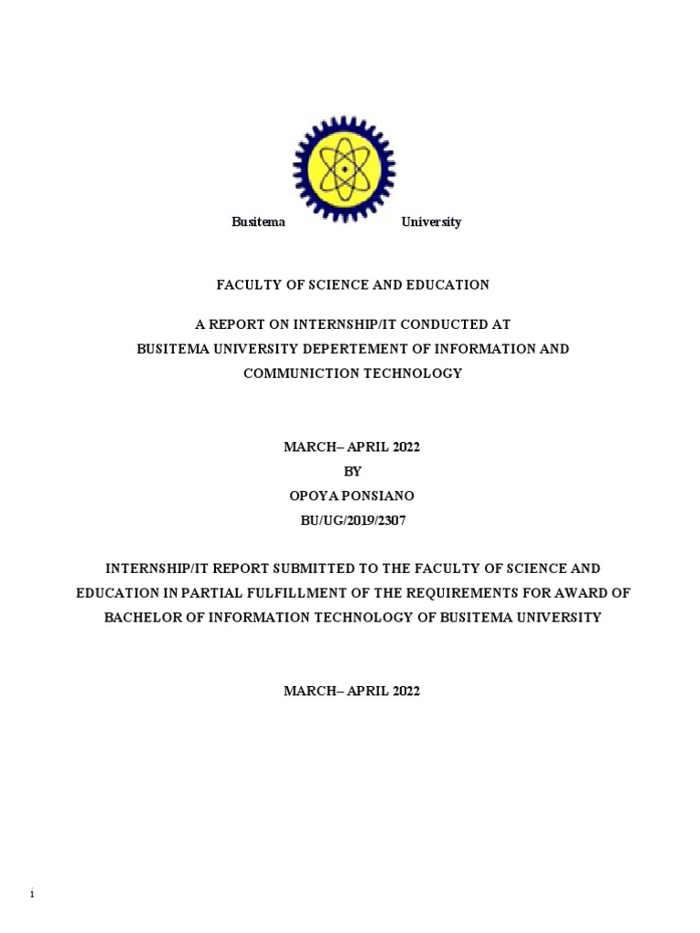 Industrial Training Report: ICT Internship | PDF | Statistical ...