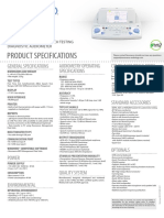 Product Specifications: General Specifications Compliance/Regulatory Standards Audiometry Operating Specifications