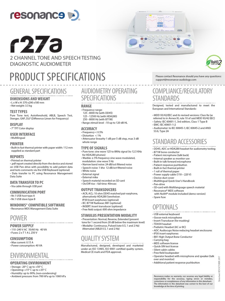 Product Specifications: General Specifications Compliance/Regulatory ...