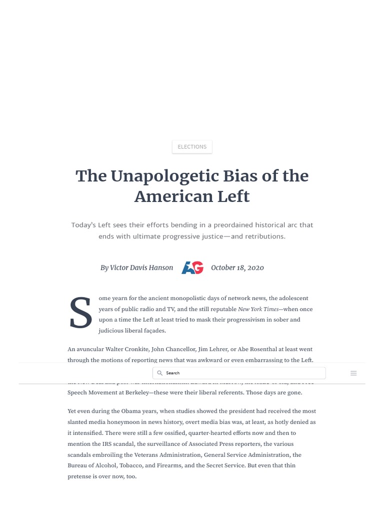 The Unapologetic Bias of The American Left | PDF | Nazi Germany ...