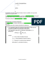 Decision Making With Probabilities: Expected Value Approach