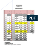 Time Table Grade Vii A The Month of Ramadan Academic Year 2022 - 2023