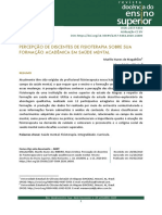 Percepção de Discentes de Fisioterapia Sobre Sua Formação Academica em Saúde Mental