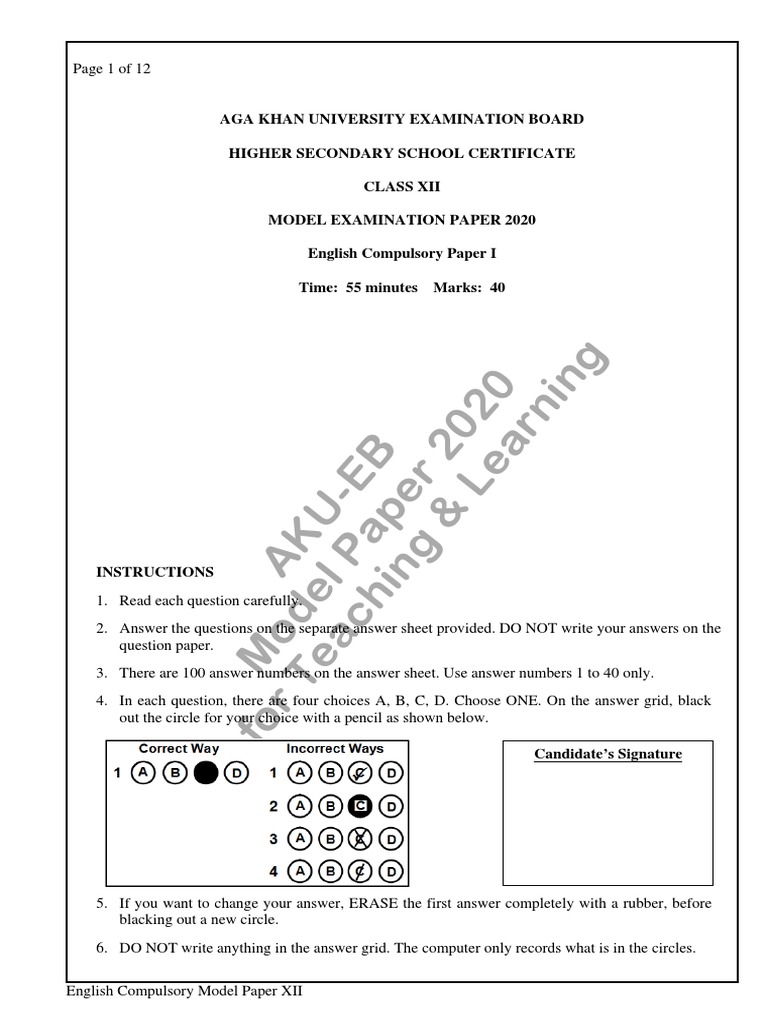 English Compulsory Model Paper XII (Paper I) | PDF | Obesity | Weight Loss