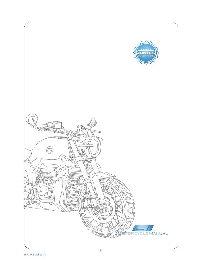 Manuel d'utilisation Zontes 125 Scrambler | PDF | Frein | Pneumatique ...
