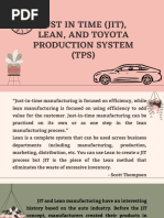 Just in Time Jit Lean and Toyota Production System TPS