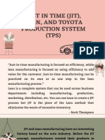Just in Time Jit Lean and Toyota Production System TPS