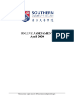 Online Assessment April 2020: This Question Paper Consists of 5 Questions On 6 Printed Pages