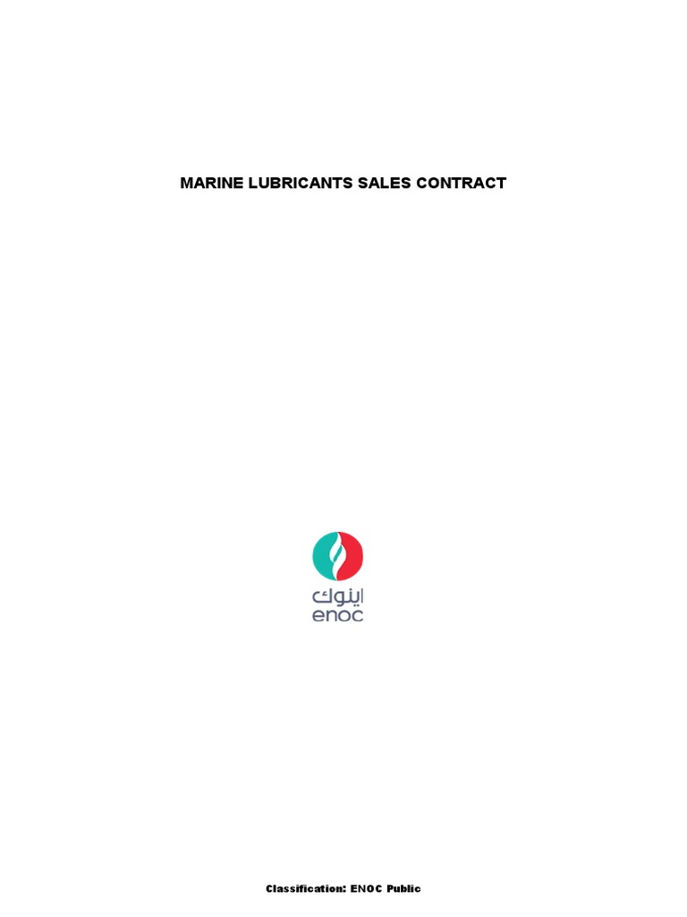 Marine Lubricants Sales Contract Classification ENOC Public PDF
