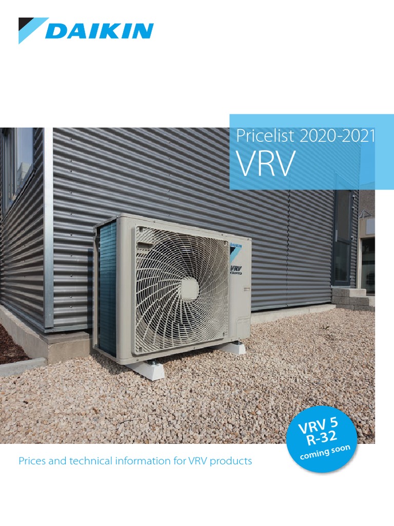 Daikin Price List VRV 20202021 PDF Electromechanical Engineering
