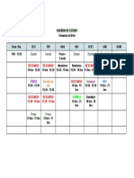 Horário de estudo semanal para o ensino médio