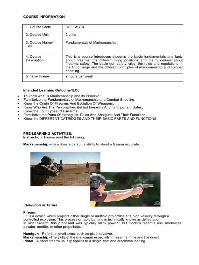 Definition of Terms PDF Gun Barrel Cartridge (Firearms)