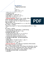 1. Thì hiện tại đơn - simple present tense: I. Các Thì trong tiếng Anh lớp 9