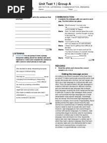 Dictation, Listening, Communication, Reading