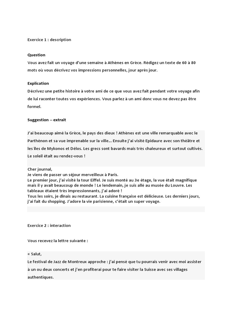 DELF Exemples | PDF