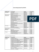 2012 13 Undergraduate Course Fees