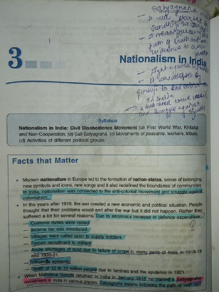 History Class 10th PDF Mahatma Gandhi Politics Of India