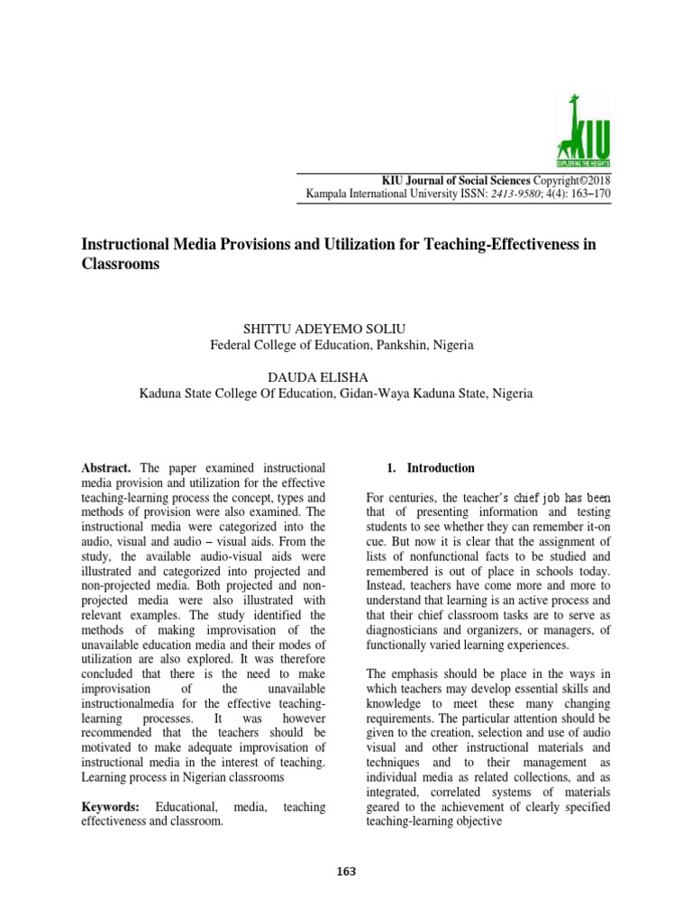 Techniques Of Instructional Media Production Pdf Learning Teachers