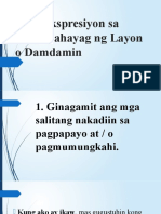 Mga Ekspresiyon Sa Pagpapahayag NG Layon o Damdamin