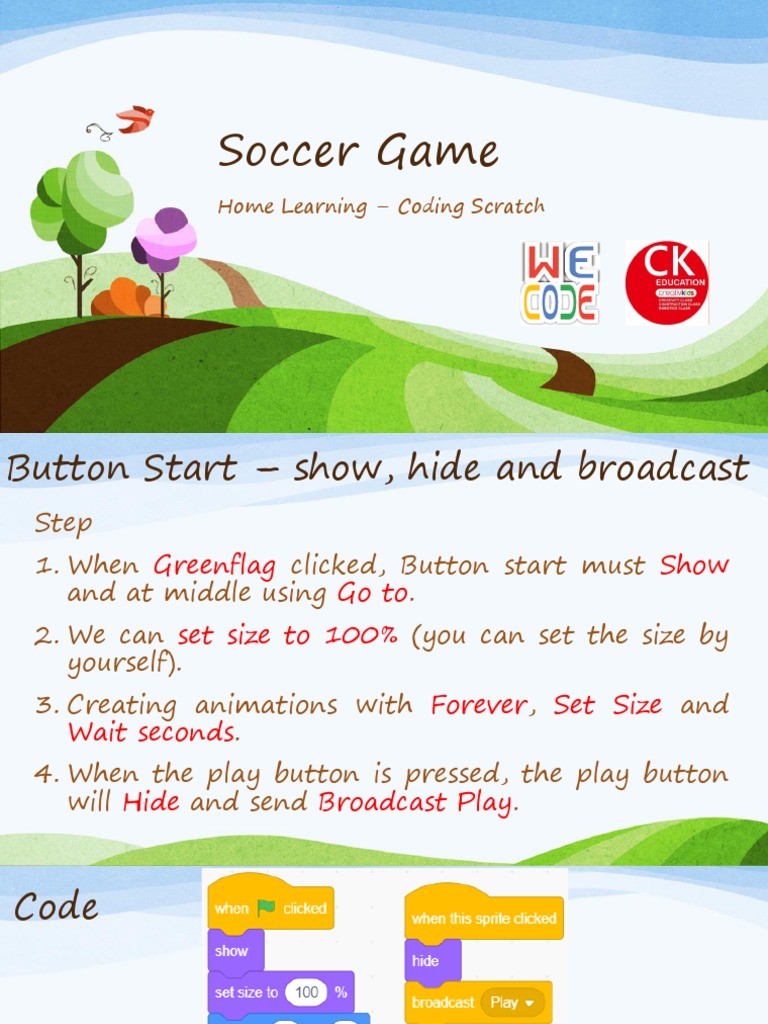 Scratch Soccer Game Tutorial | PDF