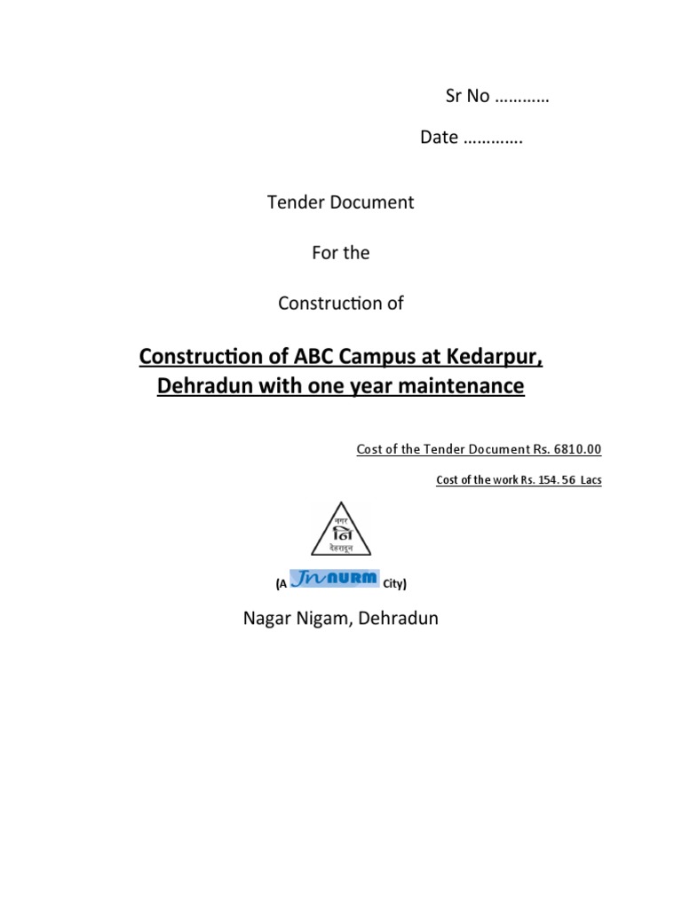 Construction of ABC Campus at Kedarpur, Dehradun With One Year Maintenance PDF Electrical