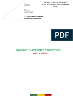 Rapport D'Activites Trimestriel: Avril A Juin 2017