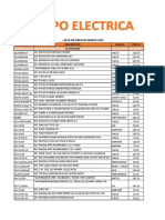 Codigo Descripcion Marca Precio: Lista de Precios Marzo 2022