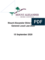 Mount Alexander Shire Council General Local Law 2020