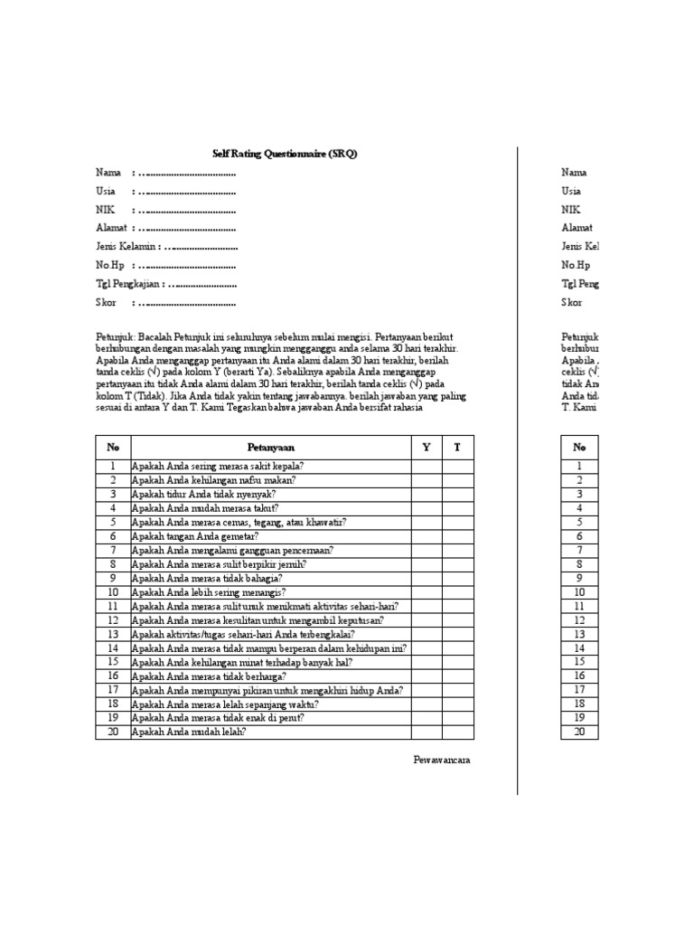 Srq Reporting Questionnaire Pdf – YUND