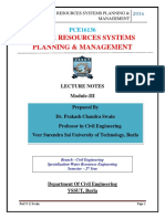Water resource systems planning and management notes