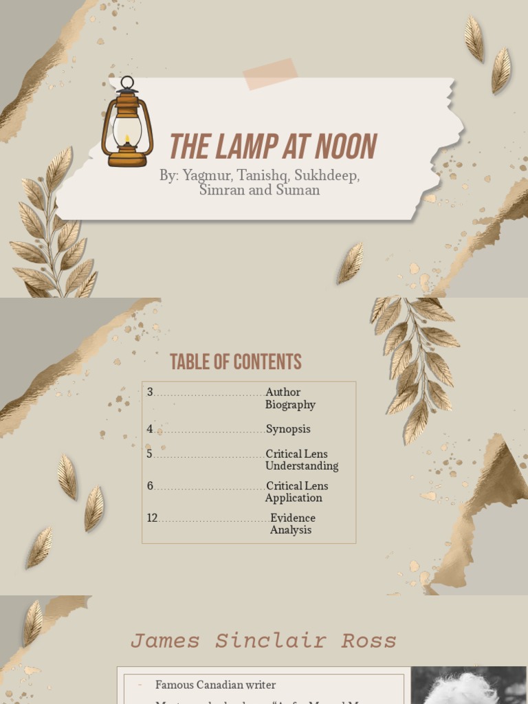 Lamp at Noon by Sinclair Ross PDF Id Unconscious Mind