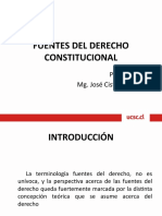 Fuentes Del Derecho Constitucional: Profesor: Mg. José Cisternas T