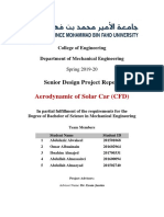 Aerodynamic of Solar Car (CFD) : Senior Design Project Report