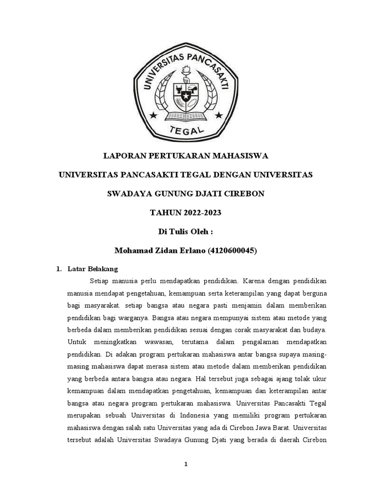 LAPORAN PERTUKARAN MAHASISWA | PDF