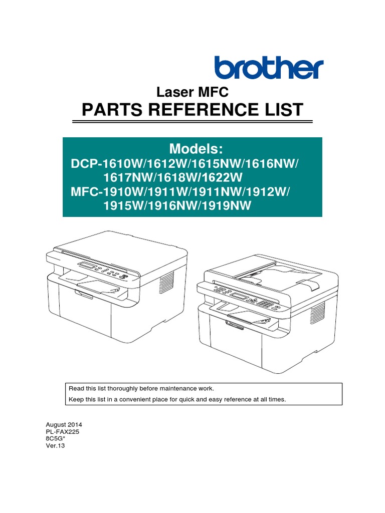 Parts Reference List Laser MFC PDF Power Supply Equipment