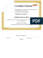 Universidade Paulista confere diploma de Direito a Gabriel Garcia Dias