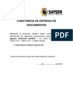 Constancia de Entrega de Documento Ups - Ag. Chiclayo Matriz